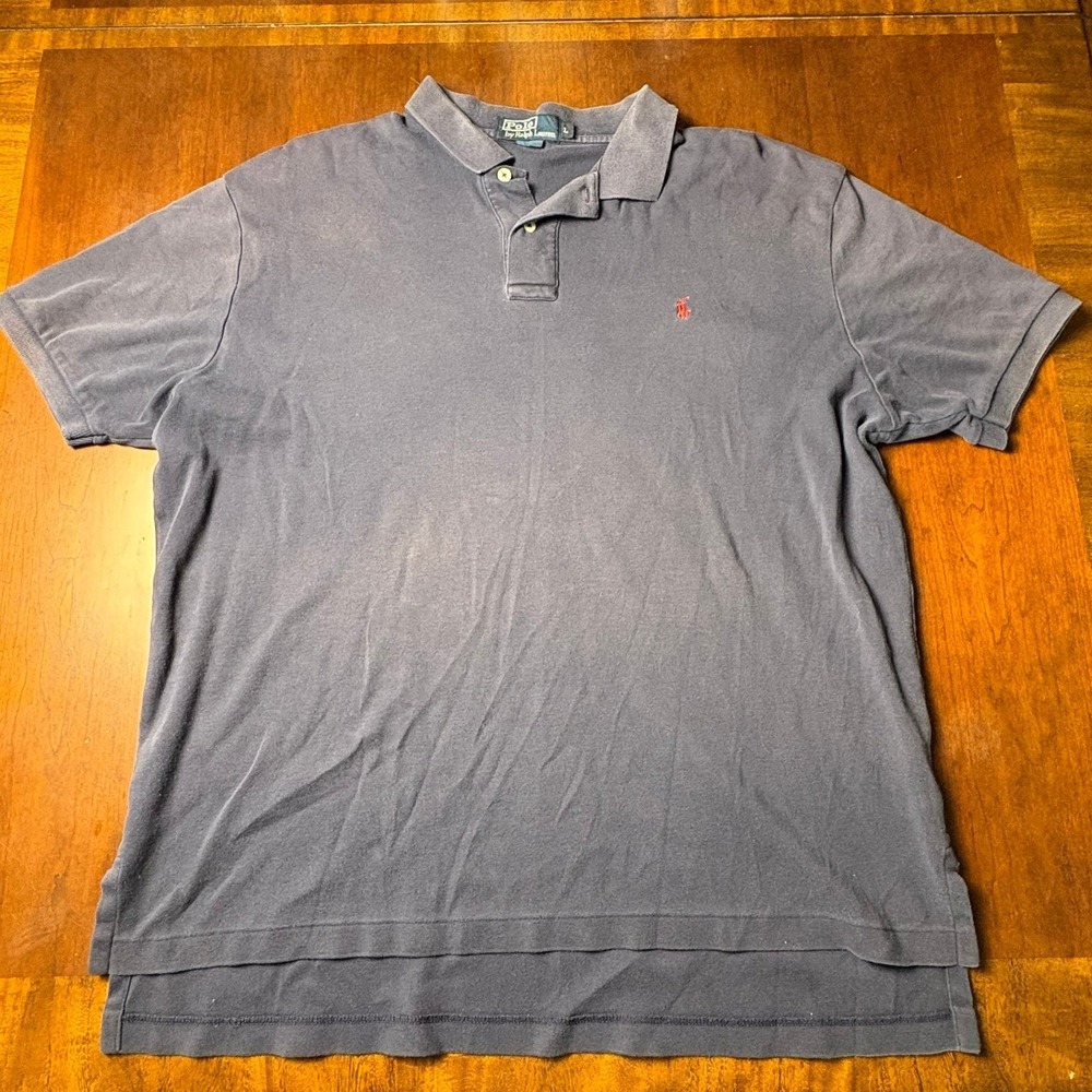 Polo Ralph Lauren Classic Fit Navy Polo Shirt Red Pony Logo Size Large